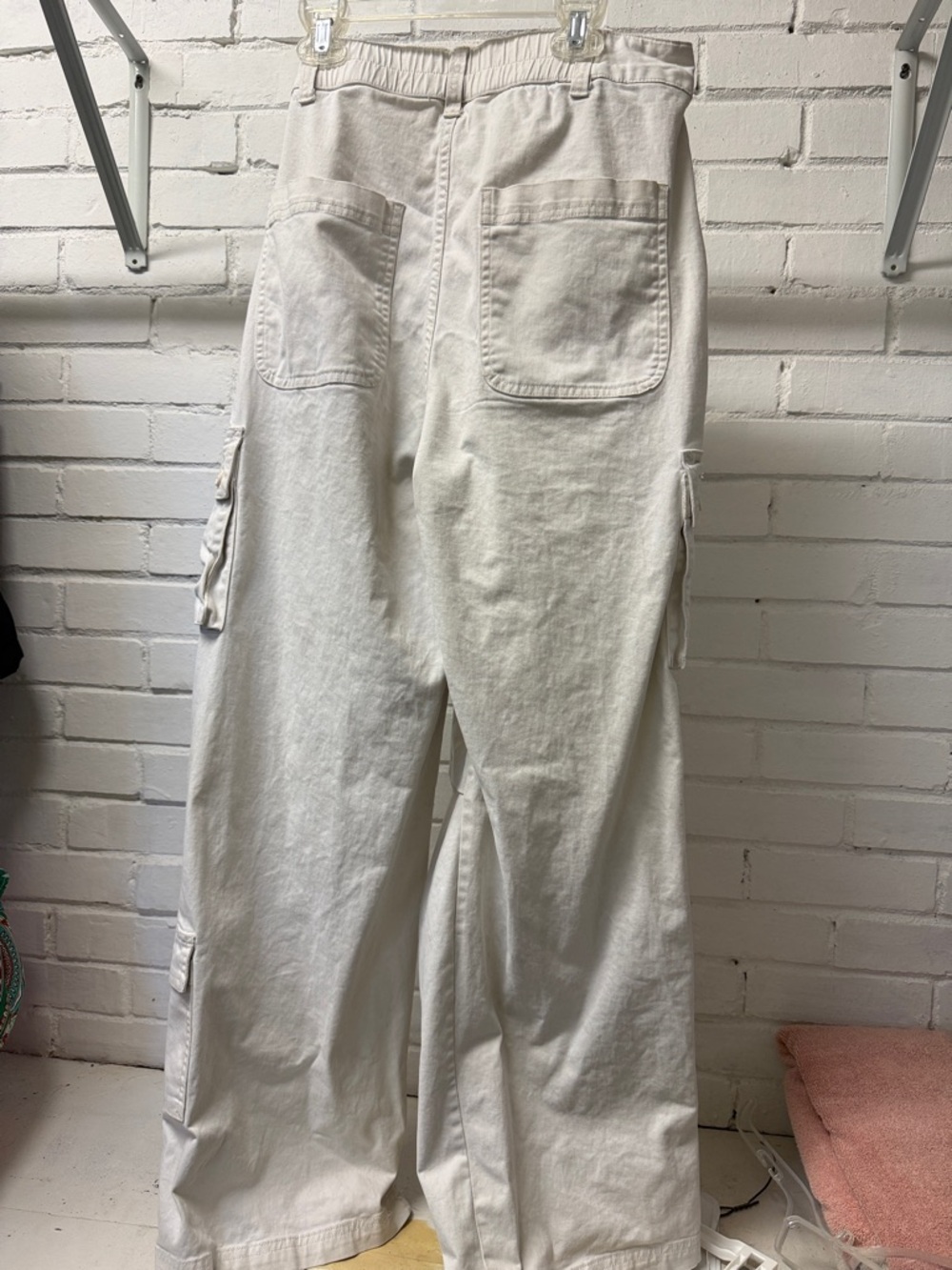 Women’s Cargo Pants in Light Cream - Classic Utility Style - Picture 2 of 3